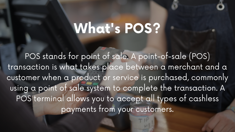 What is a POS in cashless transactions?